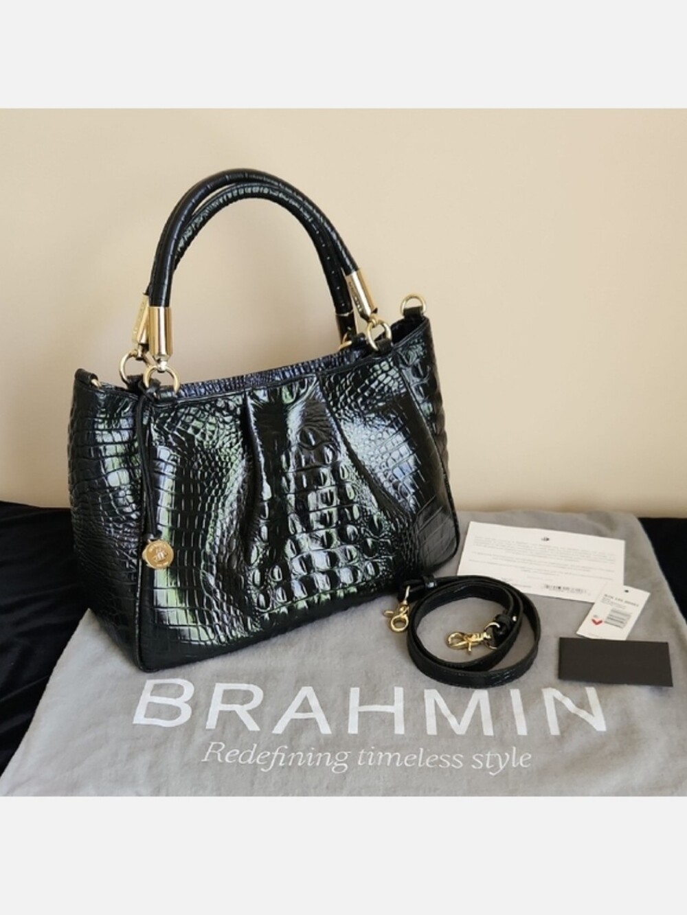 BRAHMIN Small Veronica Black Melbourne Leather Wallet - Picture 9 of 9